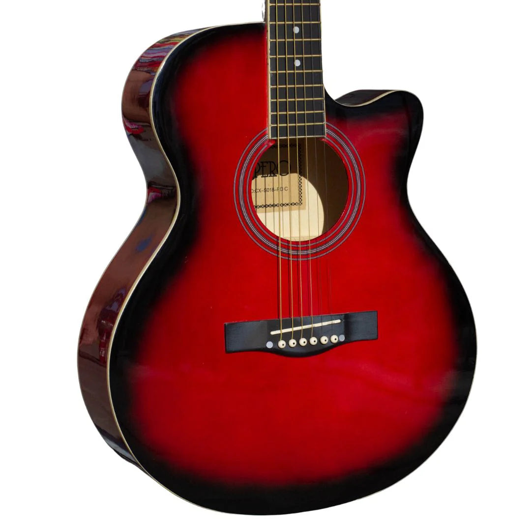 Clásica Cuerdas de Acero Electroacústica con Resaque Roja 40¨