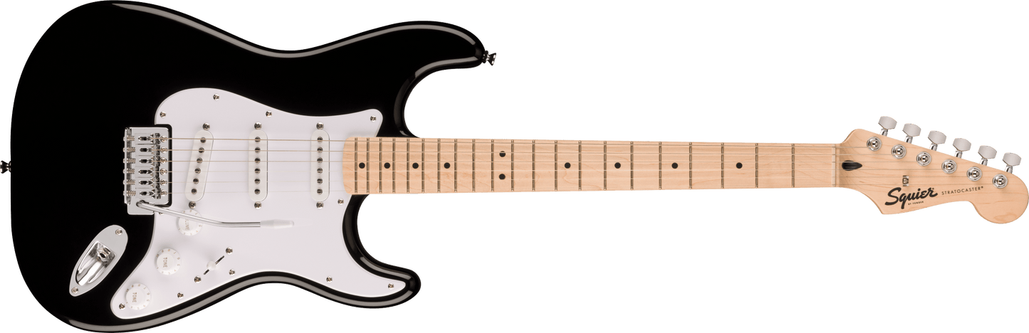 Paquete Guitarra Eléctrica Squier Sonic Stratocaster Negro Maple