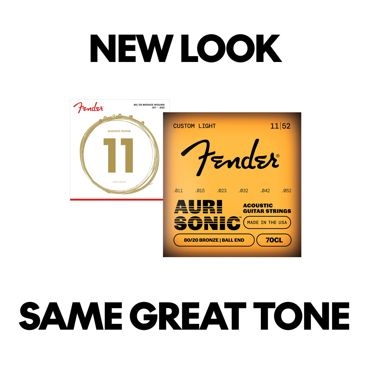 Encordadura Fender Guitarra Acústica Bronce 80/20 .011