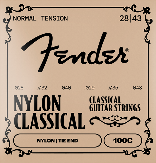 Juego de Cuerdas Fender Nylon Transparente para Guitarra Clásica