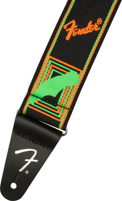 Correa de Guitarra Fender Neon Monogrammed Verde/Naranja