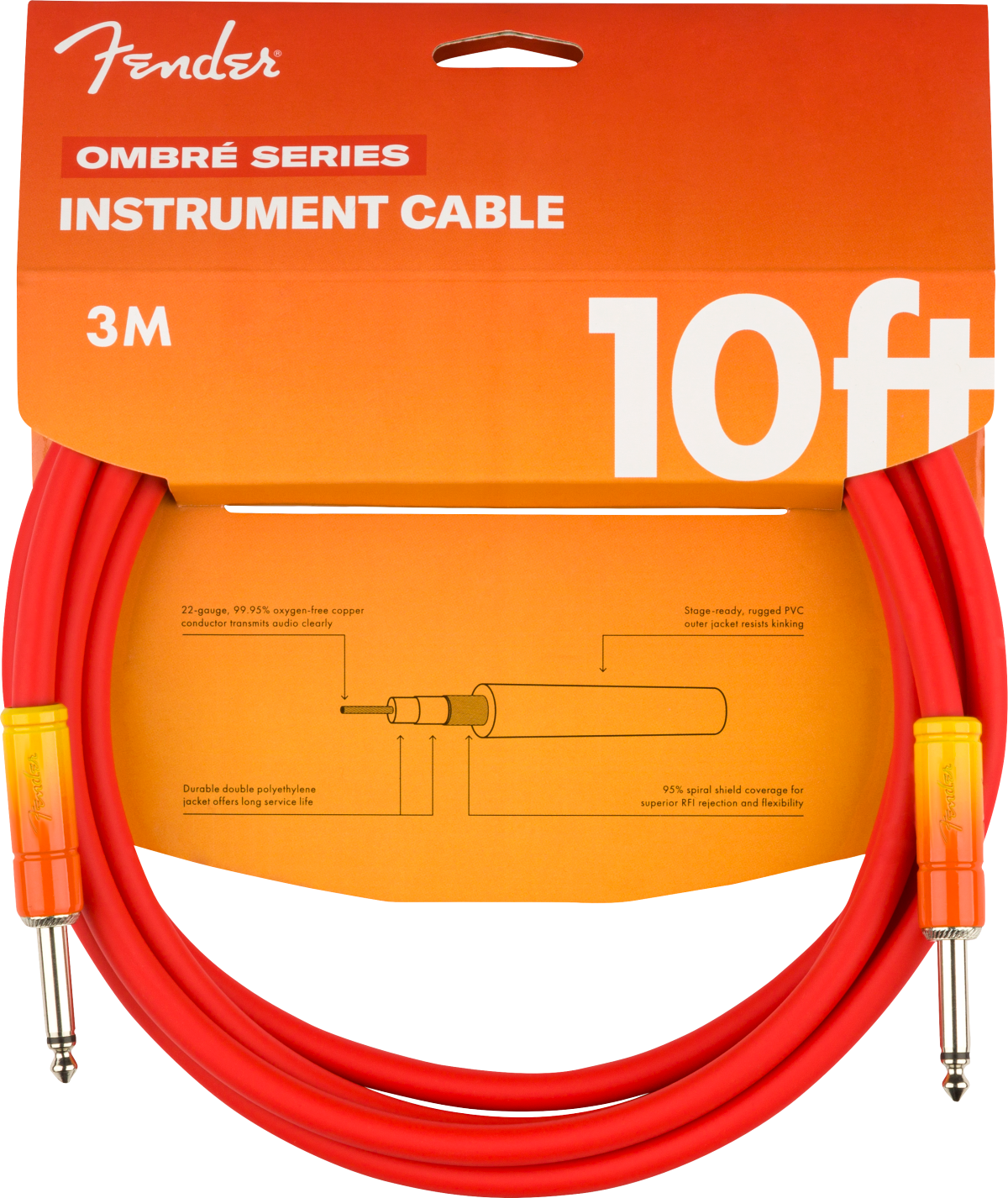 Cable Fender 3 M Ombré Instrument Tequila Sunrise