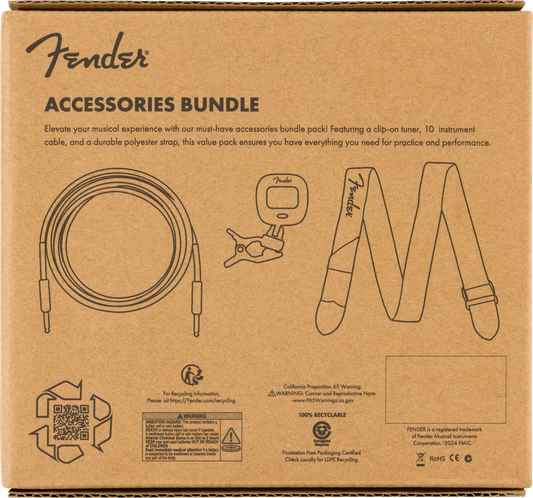 Pack de Accesorios Fender Cable Afinador y Correa