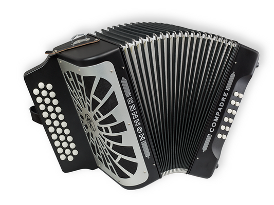 Acordeón Diatónico Hohner Compadre Fa-Sib-Mib 31 Botones Negro con Funda