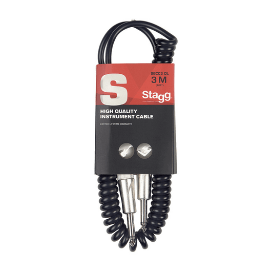 Cable de Instrumento, Plug / Plug (m / M), 3 M, Espiral Enrollado, Sgcc3 Dl