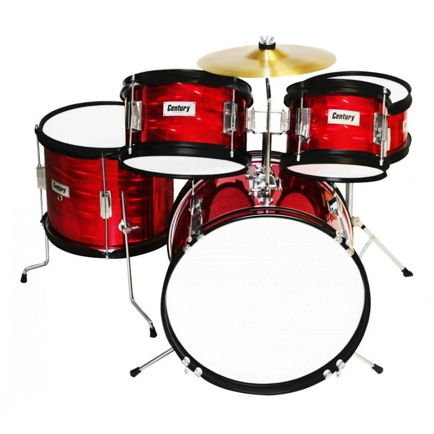 Bateria Junior Roja 3d 5 Pzas Aro Negro Century