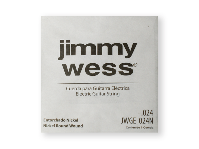 Paquete 6 Cuerdas Jimmy Wess Pro Guitarra Eléctrica .024 Entorchado Níquel