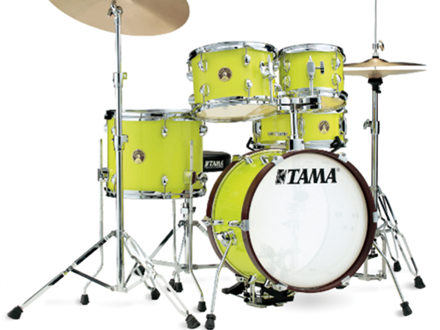 Tama LJK56H5-FYM — Bateria Tama ''Club-Jam'' De 5 Pzas. Amarillo Fluorecente Con Atriles Y Asiento
