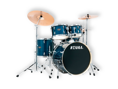 Tama IP52H6W-HLB — Bateria Tama ''Imperialstar'' De 5 Pzas. Azul Rayado Con Atriles Y Asiento