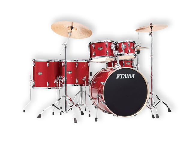 Tama IP62H6W-BRM — Bateria Tama ''Imperialstar'' De 6 Pzas. Rojo Quemado Metalico Negro Con Atriles Y Asiento