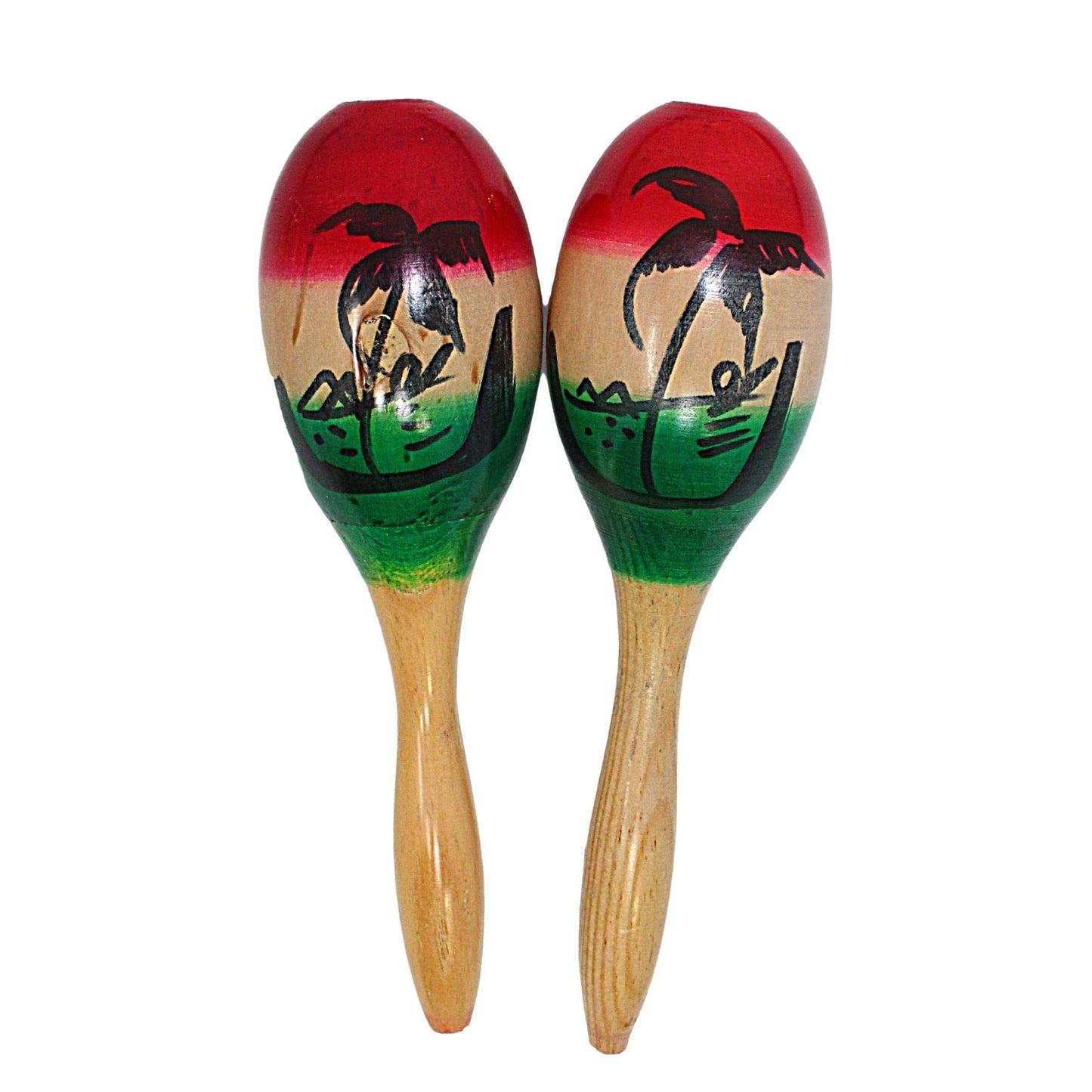 Par de Maracas Tricolor Grandes Tempo Mr02