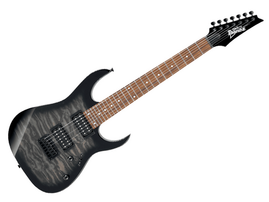 Ibanez GRG7221QA-TKS — Guitarra Electrica Ibanez ''Gio Rg'' De 7 Cuerdas Negro Transparente Sombreado