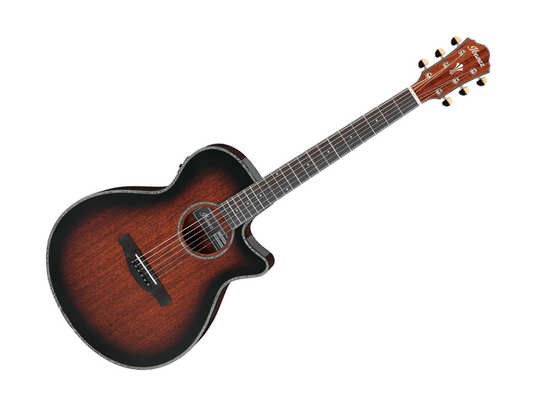 Ibanez AEG74-MHS — Guitarra Electroacustica Ibanez ''Aeg'' Sapele Caoba/Sombreado Negro