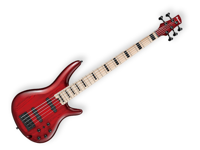 Bajo Electrico Ibanez ANB205-TWB de 5 Cuerdas Vino Trasnparente/sombreado Roj...