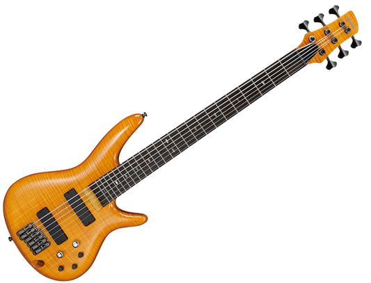 Bajo Electrico Ibanez GVB36-AM de 6 Cuerdas, Ambar