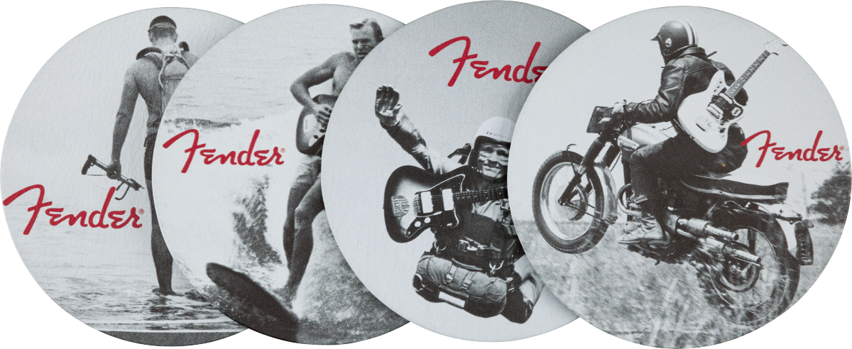 Conjunto de 4 Posavasos Fender™ Vintage Ads