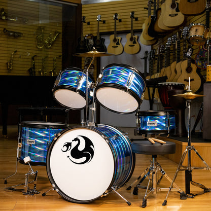 Bateria Junior Azul 3d 5 Pzas Aro Negro Century