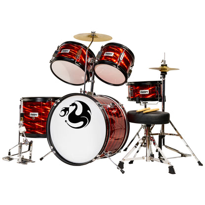 Bateria Junior Roja 3d 5 Pzas Aro Negro Century