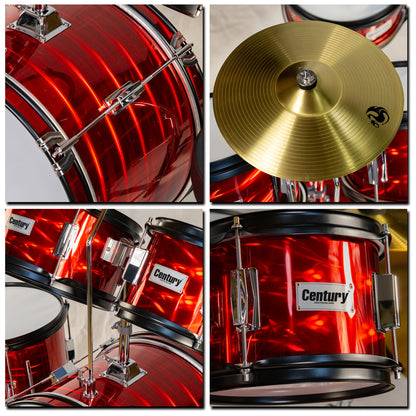 Bateria Junior Roja 3d 5 Pzas Aro Negro Century
