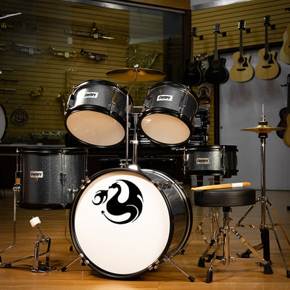 Bateria Junior 5 Piezas Gris Sparkle Aro Negro Century