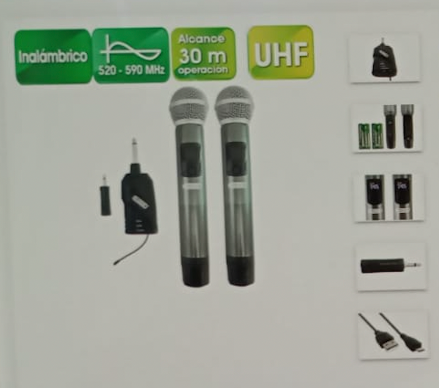 Sistema de Microfono Inalambrico Uhf