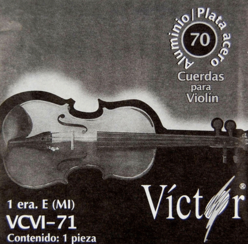 Paquete de 6 Cuerdas Sueltas Victor Violín 1a Acero