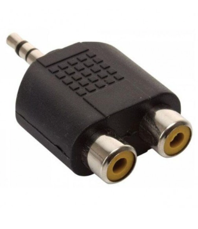Adaptador de 2 Jack Rca a 1 Plug 3.5 Stereo