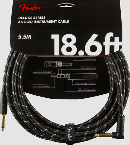Cable Fender Deluxe Series para Instrumento de 5.5 Metros Recto/Angular Black Tweed