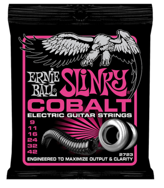 Encordadura Ernie Ball Super Slinky Guitarra Eléctrica Cobalto .009-.042