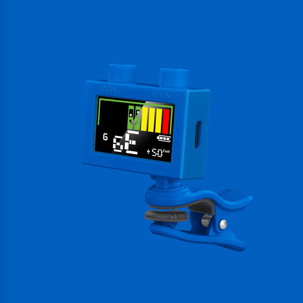 Afinador Digital Cromatico Guit bajo Uku Letu Azul Cherub