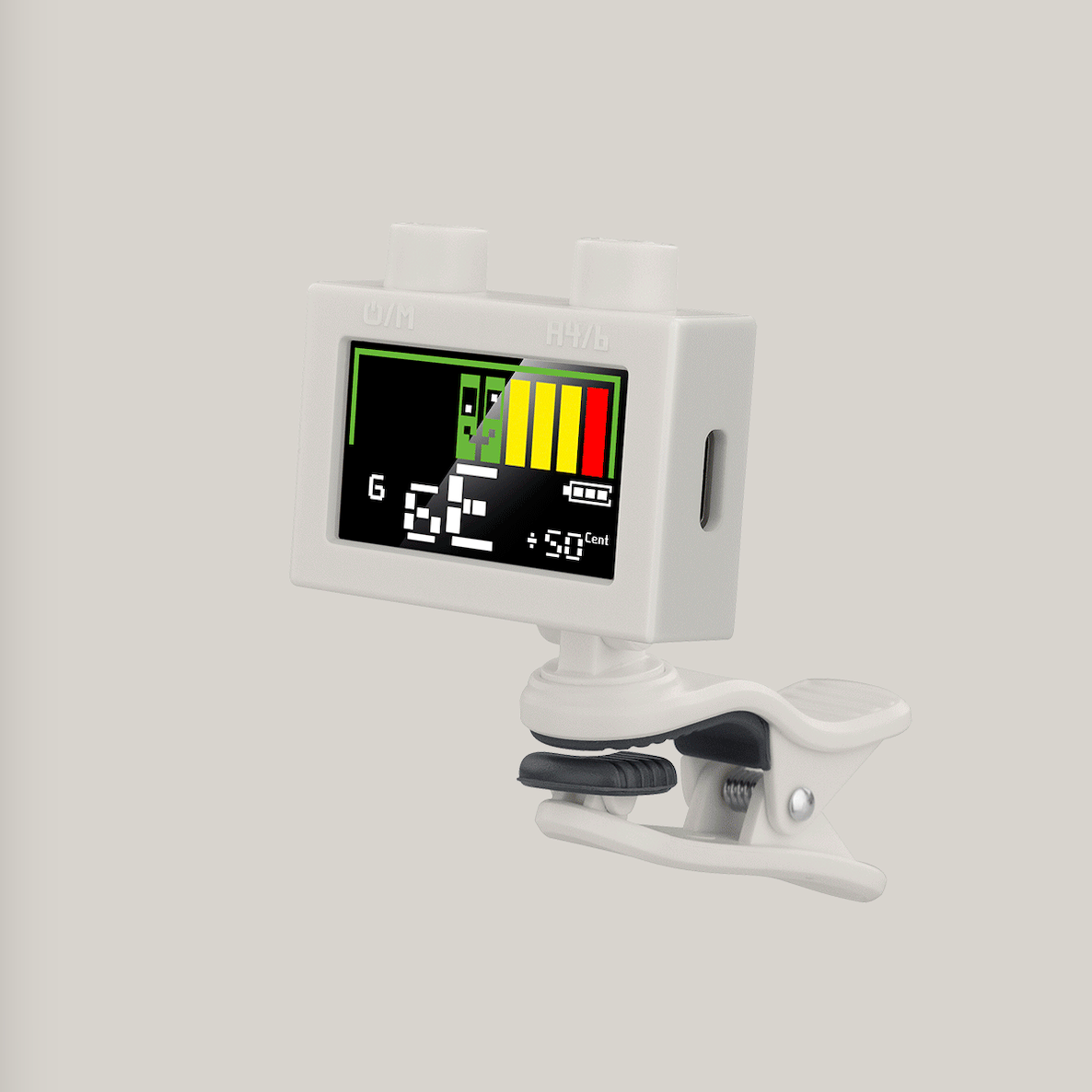 Afinador Digital Cromatico Guit bajo Uku Blanco Cherub