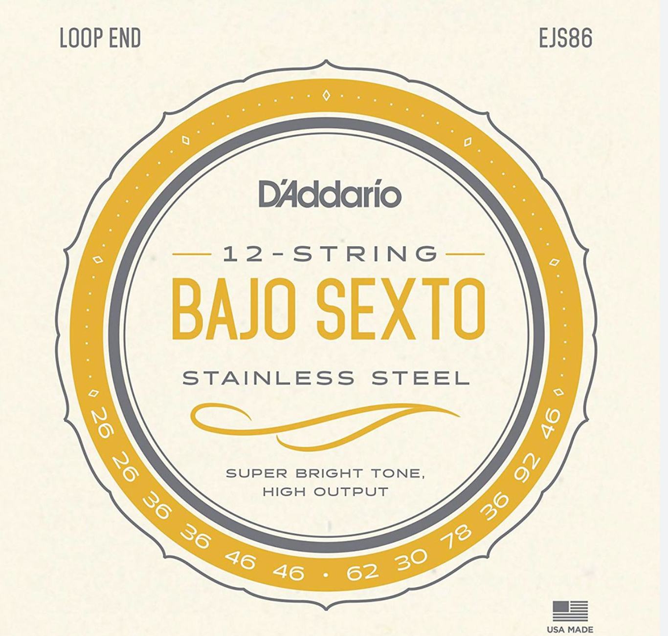 Encordadura Bajo sexto Daddario EJS86