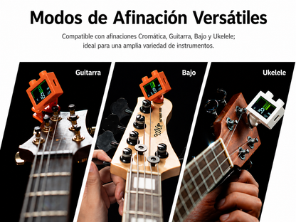 Afinador Digital Cromatico Guit bajo Uku Blanco Cherub