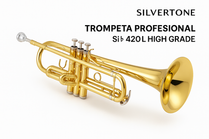Trompeta Sib Profesional Laqueada - Laqueada Clear 420l High Grade Silvertone