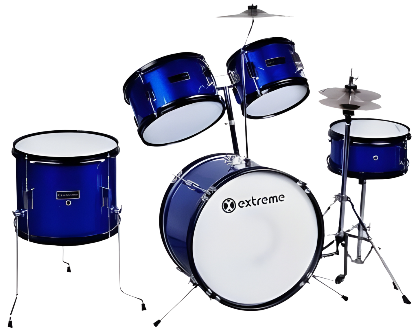 Bateria Junior 5 Piezas Azul Aro Negro Extreme