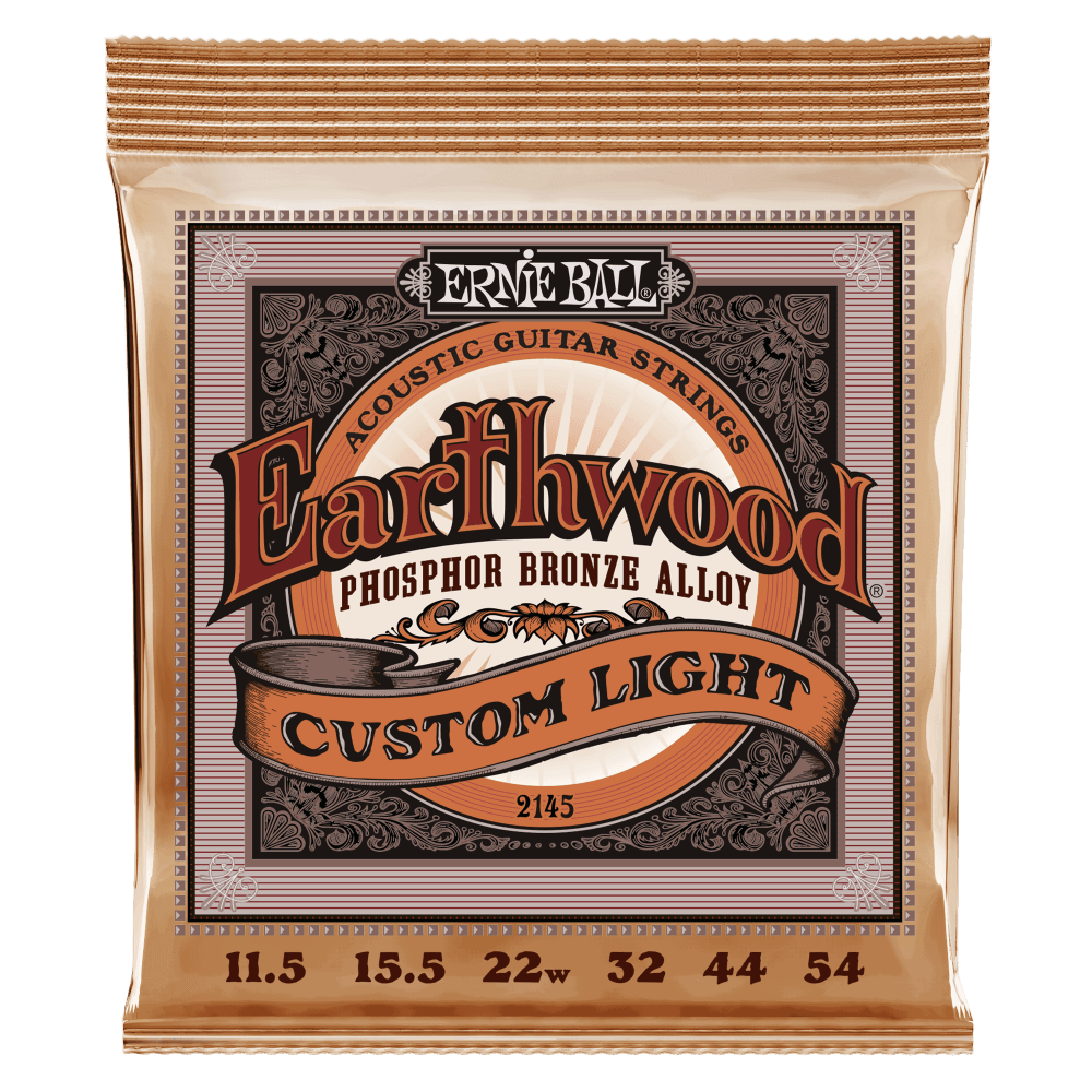 Encordadura Ernie Ball''earthwood - Custom Light''para Guitarra Acustica (bronce Fosforado, 11.5-.54