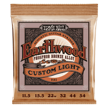 Encordadura Ernie Ball''earthwood - Custom Light''para Guitarra Acustica (bronce Fosforado, 11.5-.54