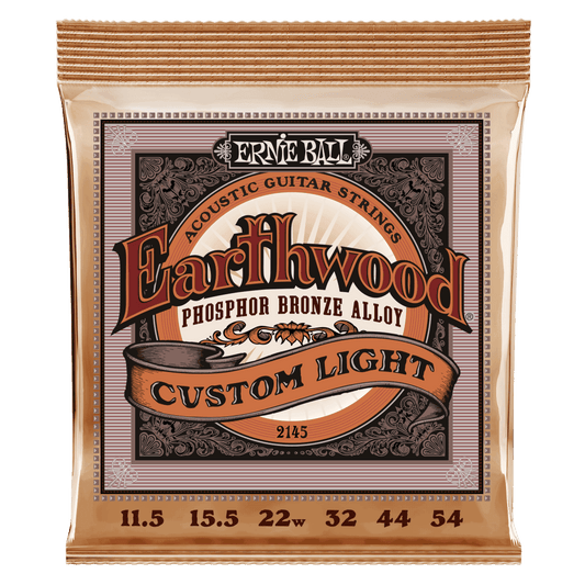 Encordadura Ernie Ball''earthwood - Custom Light''para Guitarra Acustica (bronce Fosforado, 11.5-.54