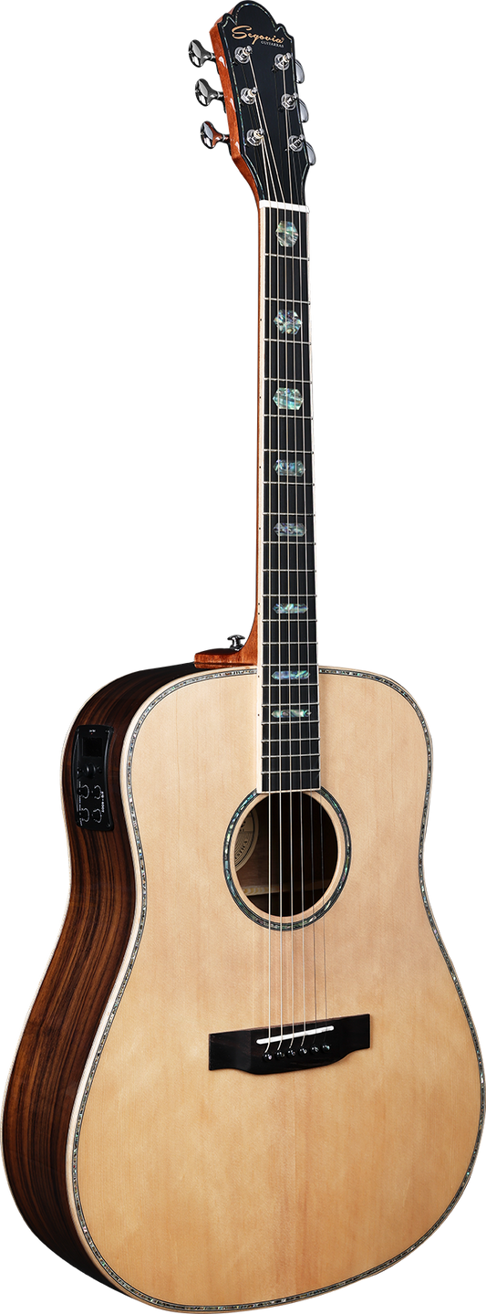 Guitarra Texana Electroacústica Segovia SGFM18SE Tapa Sólida Con Afinador