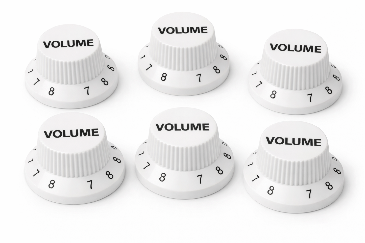 Paquete Perilla de Plastico para Potenciometro de Volumen Blanco 6 Piezas