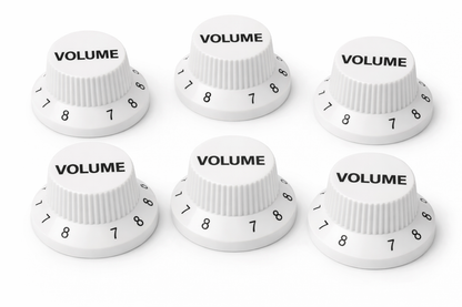 Paquete Perilla de Plastico para Potenciometro de Volumen Blanco 6 Piezas