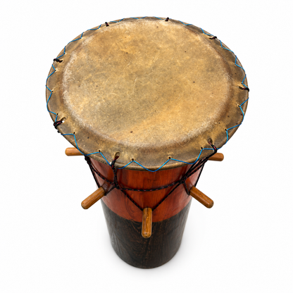 Huehuetl 16" X 91 Cm Alto, Parche de Cuero de Mula