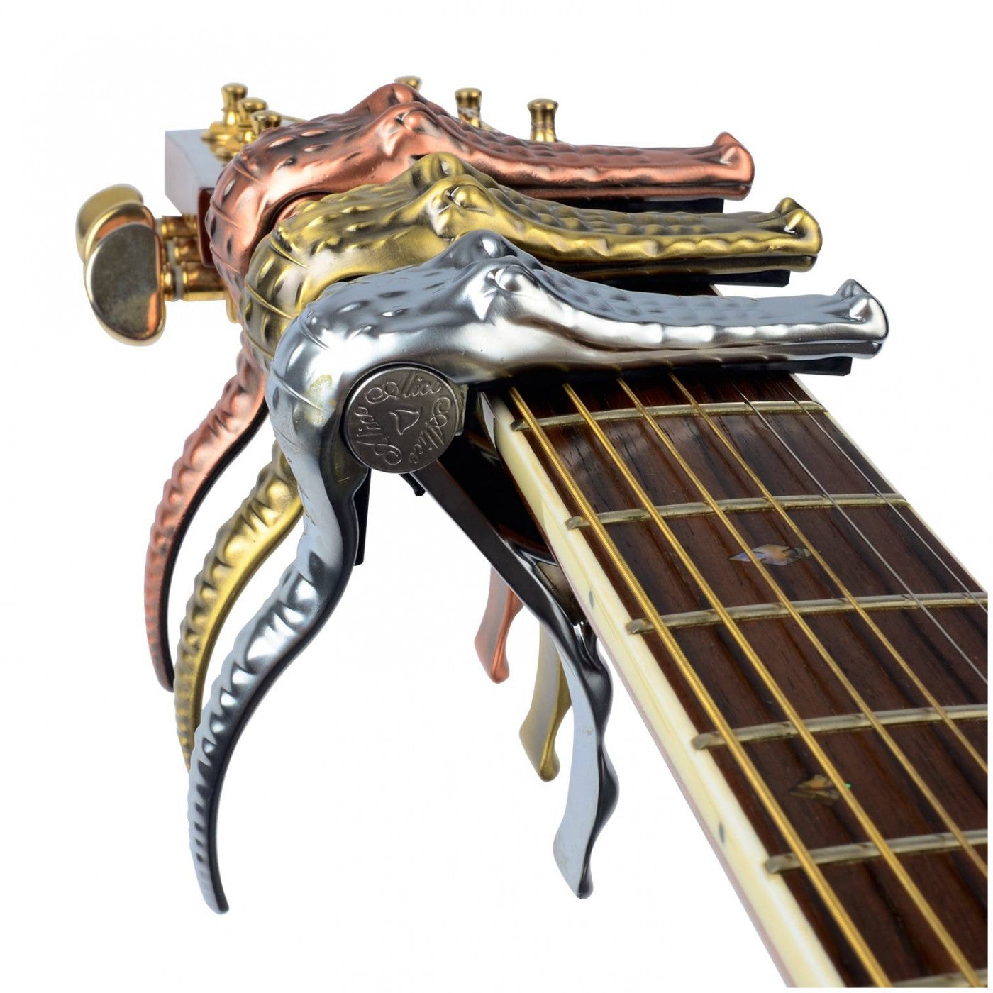 Capo P/ Guitarra con Forma de Cocodrilo Color Bronce A007g/br
