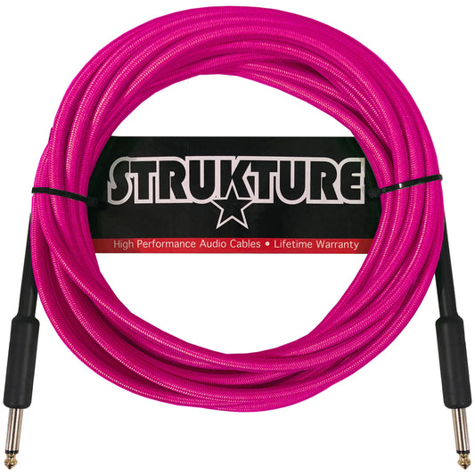 Cable P/inst Textil Rosa Neon 5.7mts 1/4"-1/4" Strukture
