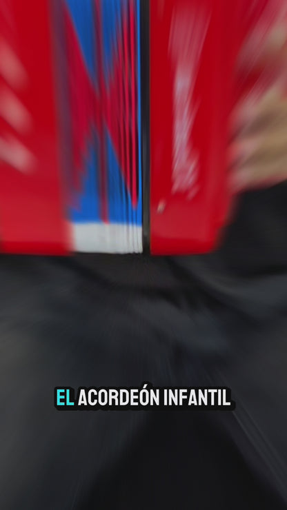 Mini Acordeon Infantil para Niño 7 Botones Farinelli Rojo
