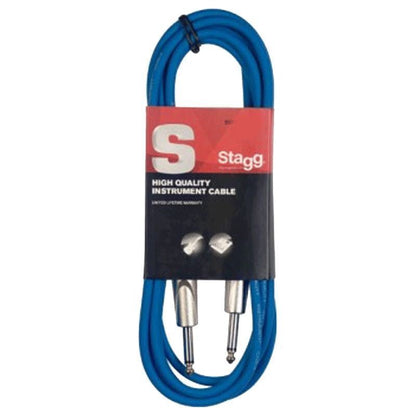 Cable de Instrumento Azul Stagg, Plug/plug 3 M, Conectores Sgc3dl Cbl