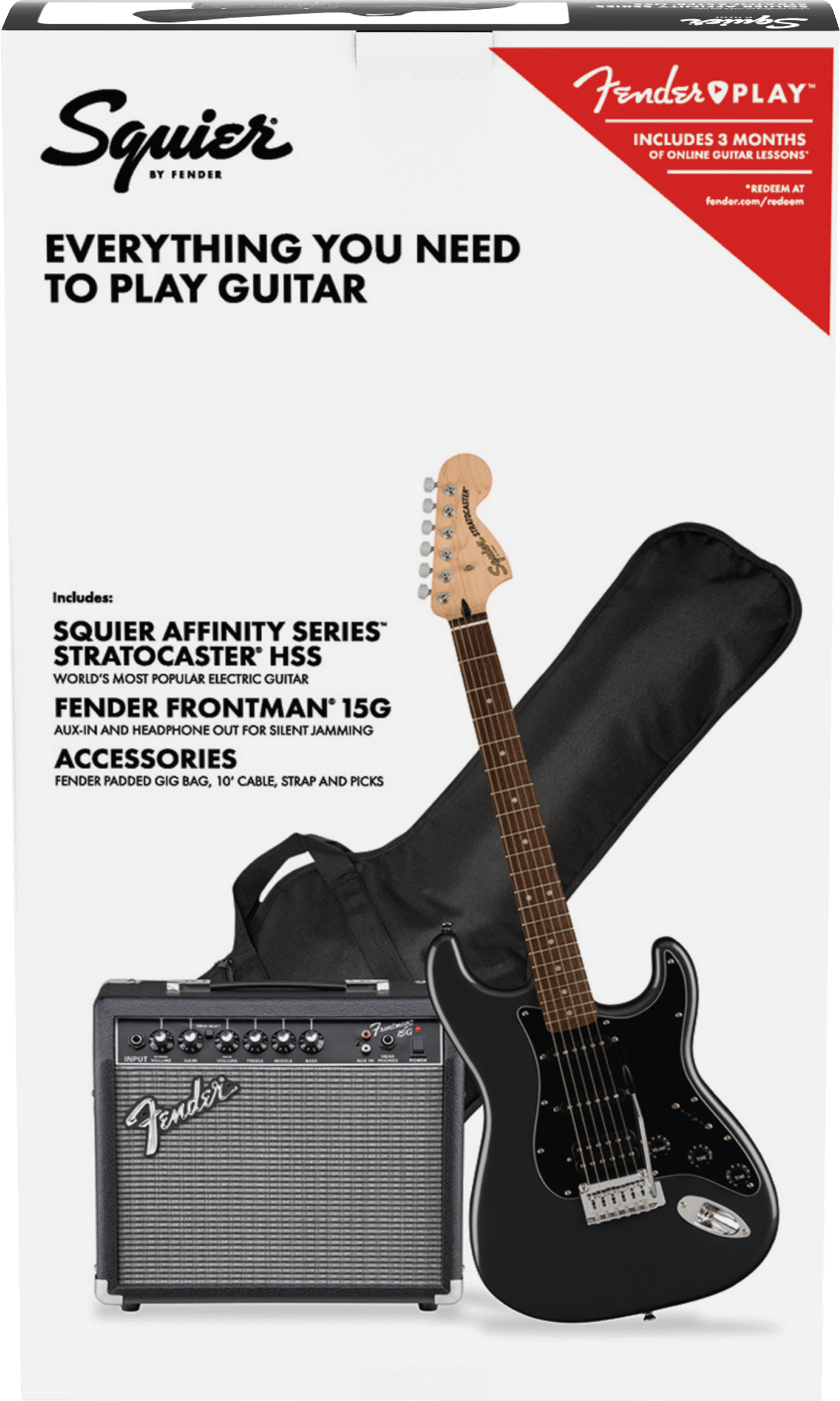 Paquete Guitarra Eléctrica Squier Affinity Stratocaster HSS