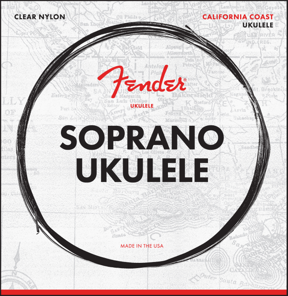 Juego de Cuerdas Fender Ukulele Soprano Nylon Transparente