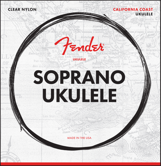 Juego de Cuerdas Fender Ukulele Soprano Nylon Transparente