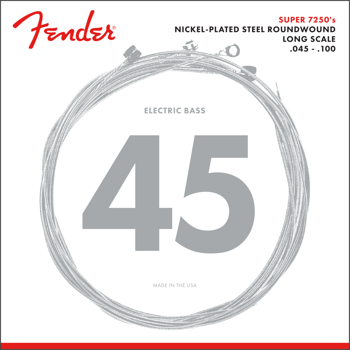 Encordadura Fender Bajo Eléctrico Super 7250 Níquel Plated